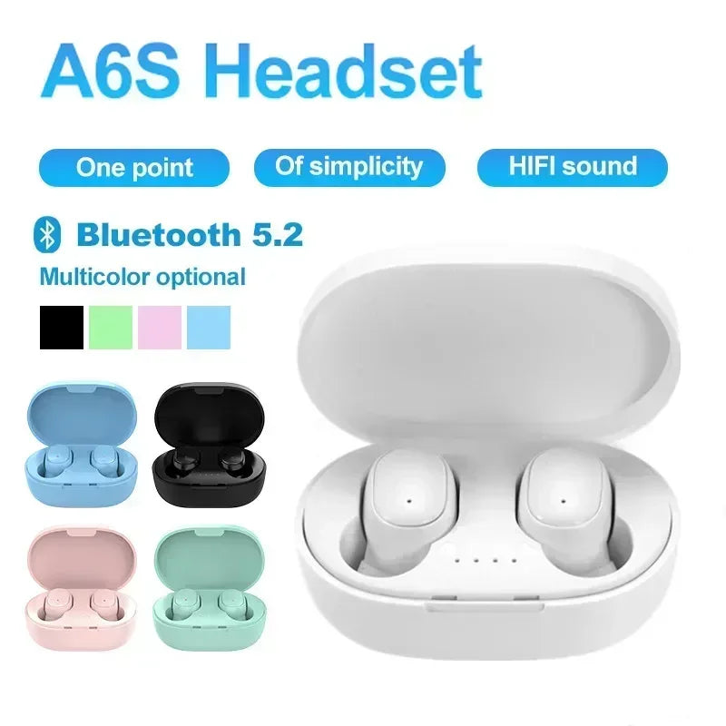 TWS Bluetooth Earphones Wireless Bluetooth Headset Noise Cancelling Headsets with Microphone A6S Headphones