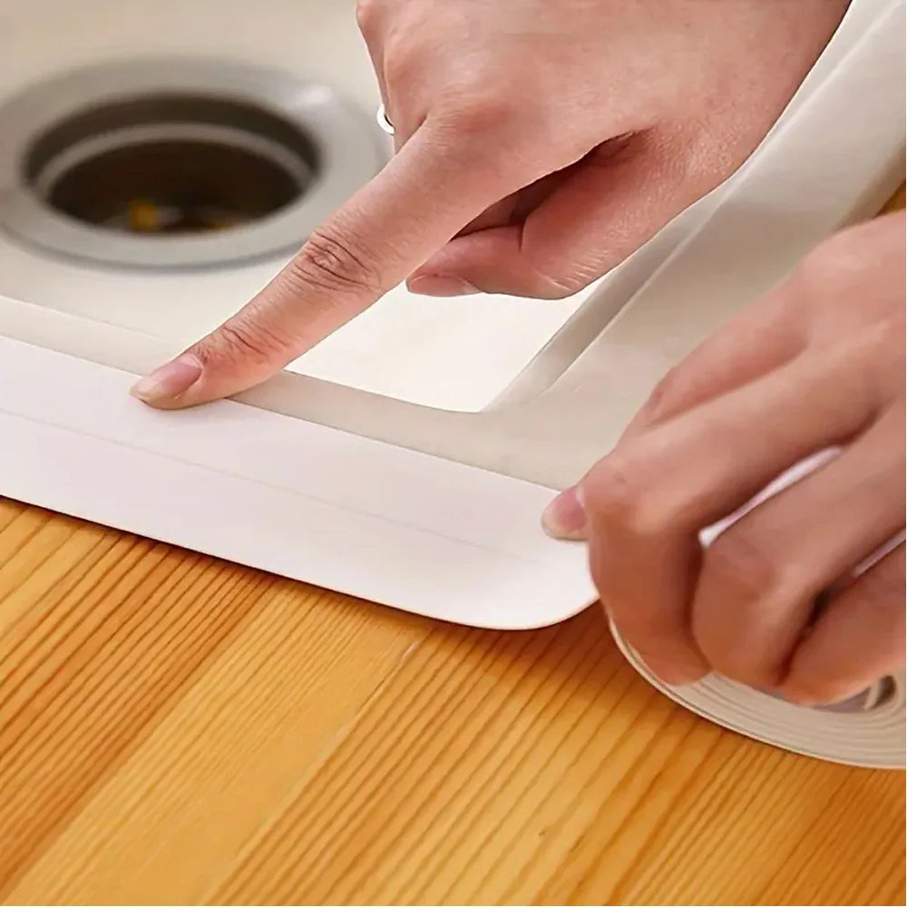 Easy-Apply Waterproof PVC Sealing Tape - Transparent, Anti-Mildew Caulk Strip for Kitchen & Bathroom Sinks, Toilets, and Bathtub