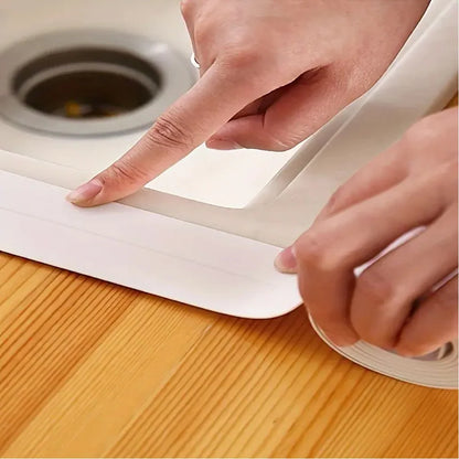 Easy-Apply Waterproof PVC Sealing Tape - Transparent, Anti-Mildew Caulk Strip for Kitchen & Bathroom Sinks, Toilets, and Bathtub