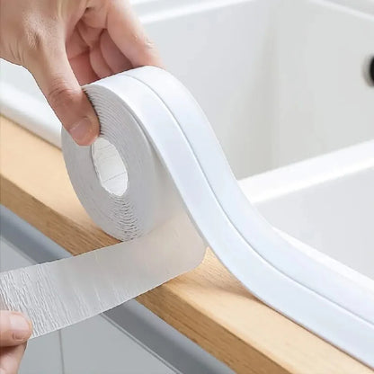 Easy-Apply Waterproof PVC Sealing Tape - Transparent, Anti-Mildew Caulk Strip for Kitchen & Bathroom Sinks, Toilets, and Bathtub